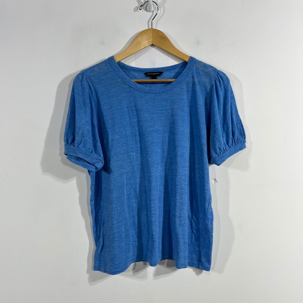 Banana‎ Republic Fisherman Preppy Old Money Linen Crew Neck Top 90s Womens Large